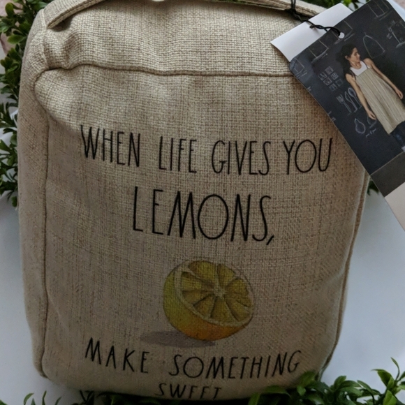 Rae Dunn Burlap Heavyweight Door Stopper Lemons